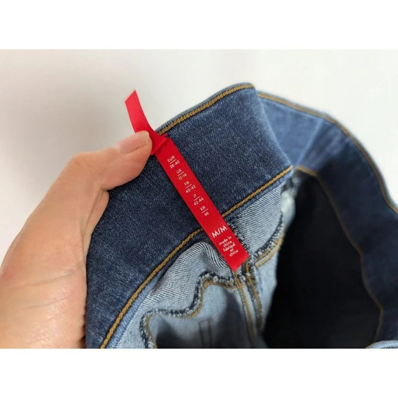 SPANX Distressed Skinny Pull On Elastic Waist Pants Raw Ankle Jeggings Jeans M - Picture 14 of 16